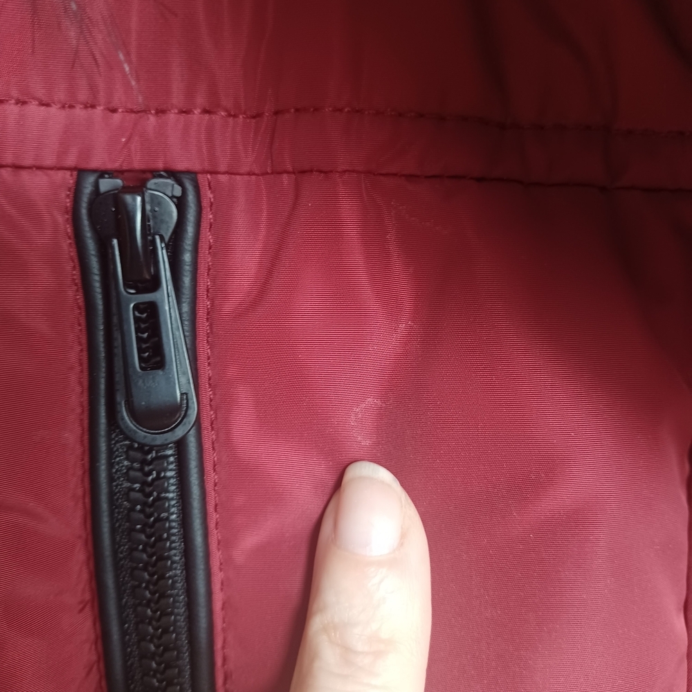 Canadian Outdoors Womens Red Small Parka Long Puffer Coat Faux Fur Hood Jacket - Picture 15 of 15